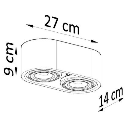 Loftlampe BASIC AR111 2xGU10/40W/230V betongrå