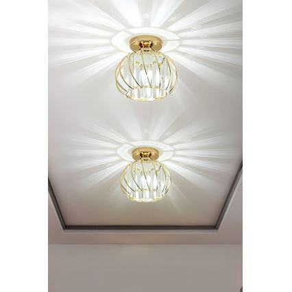Loftlampe BELLA 1xE27/40W/230V Ø 20 cm guld