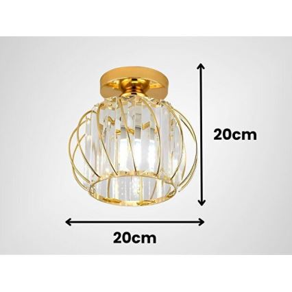 Loftlampe BELLA 1xE27/40W/230V Ø 20 cm guld