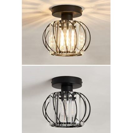 Loftlampe BELLA 1xE27/40W/230V Ø 20 cm, sort