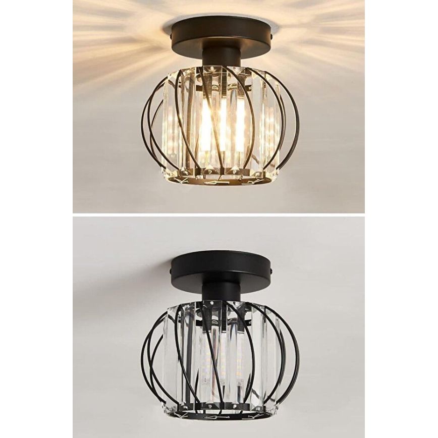 Loftlampe BELLA 1xE27/40W/230V Ø 20 cm, sort