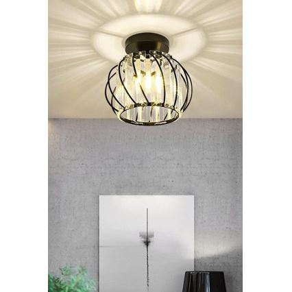 Loftlampe BELLA 1xE27/40W/230V Ø 20 cm, sort