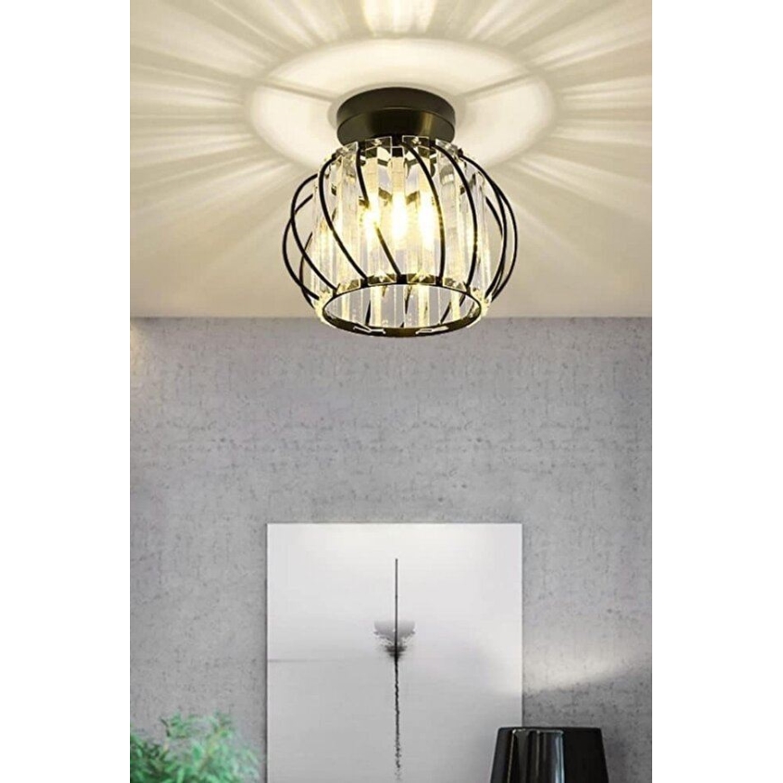 Loftlampe BELLA 1xE27/40W/230V Ø 20 cm, sort