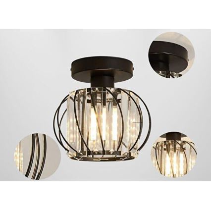 Loftlampe BELLA 1xE27/40W/230V Ø 20 cm, sort