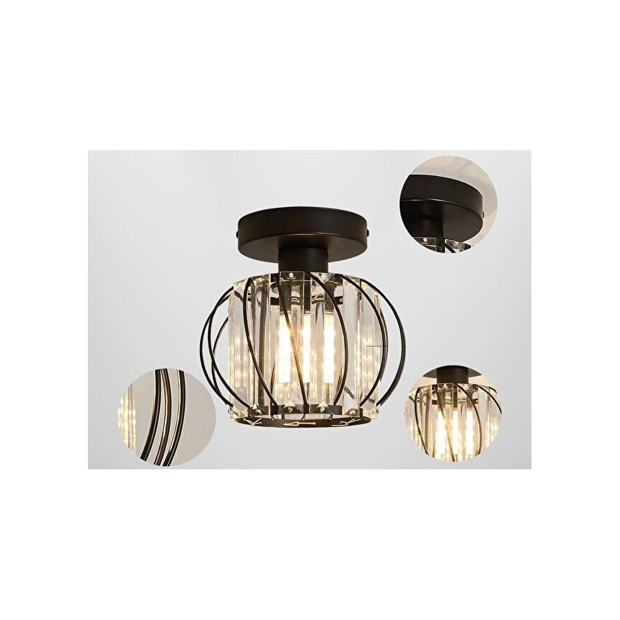 Loftlampe BELLA 1xE27/40W/230V Ø 20 cm, sort