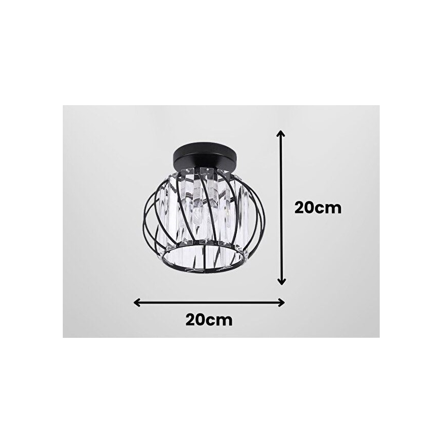 Loftlampe BELLA 1xE27/40W/230V Ø 20 cm, sort