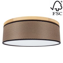Loftlampe BENITA 2xE27/25W/230V diameter 48 cm brun/eg – FSC certificeret