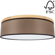 Loftlampe BENITA 4xE27/25W/230V diameter 58 cm brun/eg – FSC certificeret