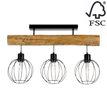 Loftlampe BERIS 3xE27/25W/230V fyrretræ - FSC-certificeret