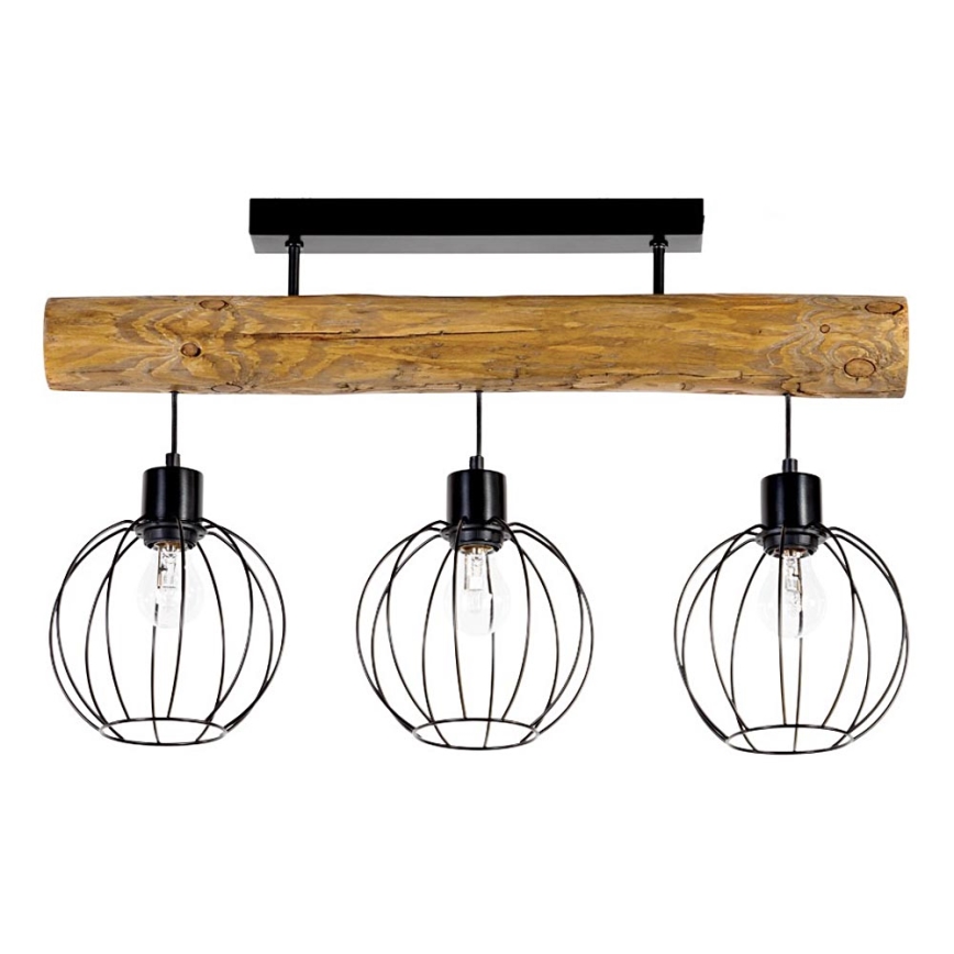 Loftlampe BERIS 3xE27/25W/230V fyrretræ