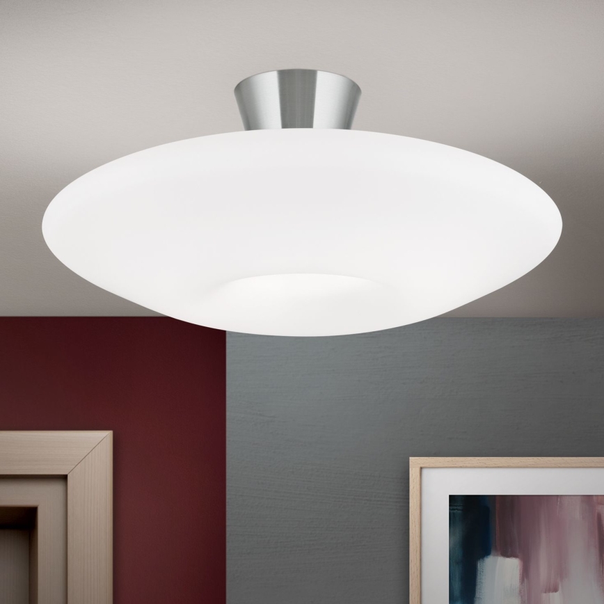Loftlampe BLANC 2xE27/60W/230V diameter 49 cm mat krom