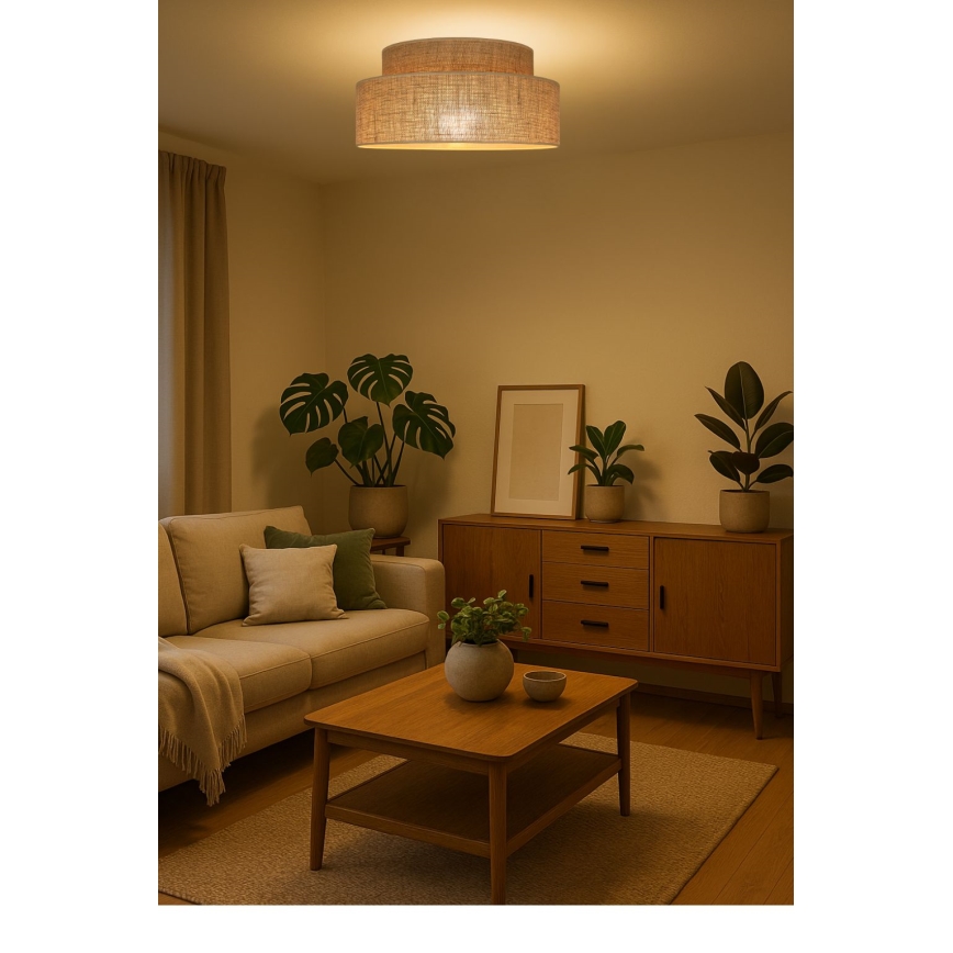 Loftlampe BOHO 1xE27/60W/230V beige