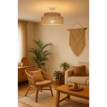 Loftlampe BOHO 1xE27/60W/230V beige