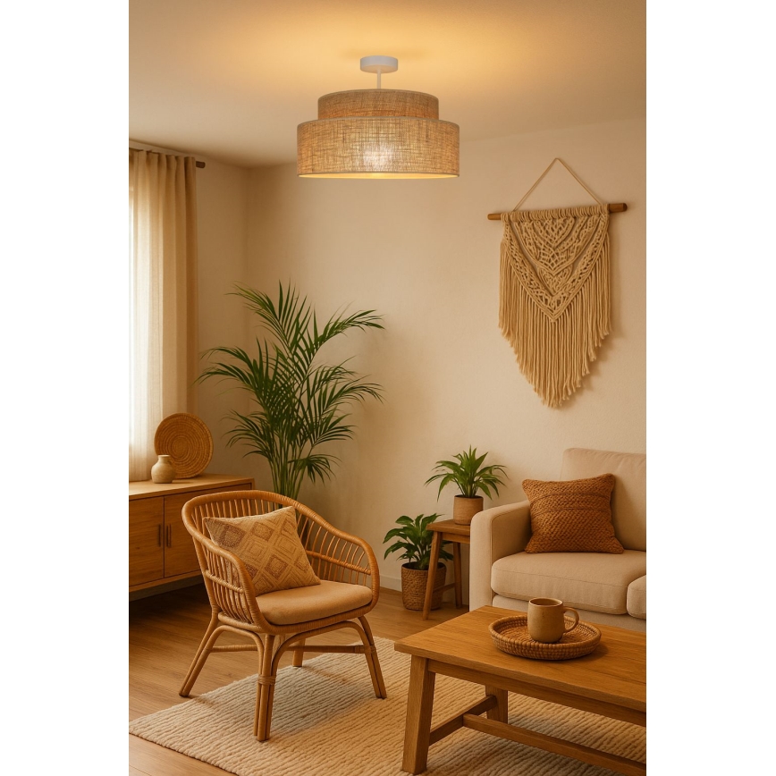 Loftlampe BOHO 1xE27/60W/230V beige