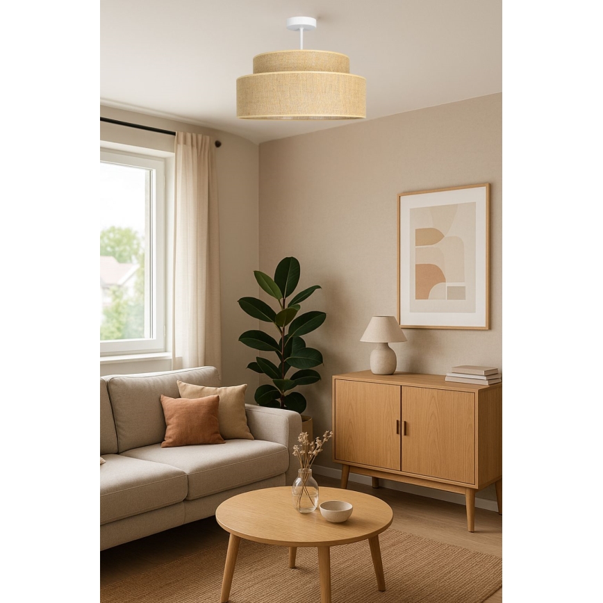 Loftlampe BOHO 1xE27/60W/230V beige