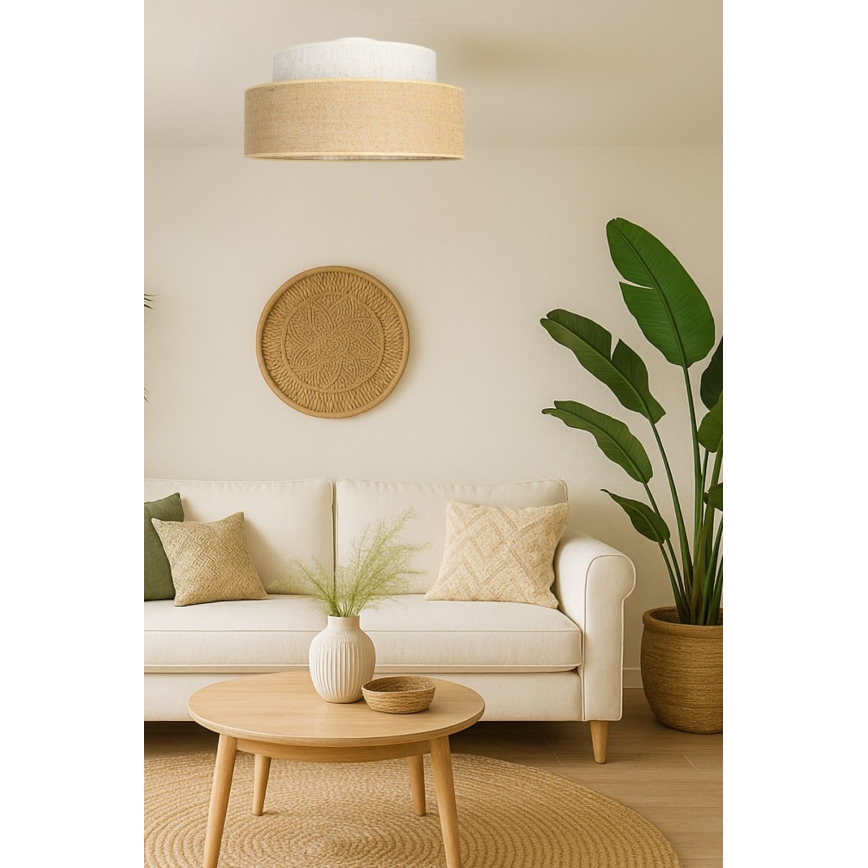 Loftlampe BOHO 1xE27/60W/230V cremefarvet/beige