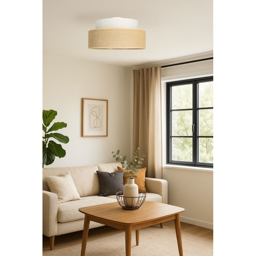 Loftlampe BOHO 1xE27/60W/230V cremefarvet/beige