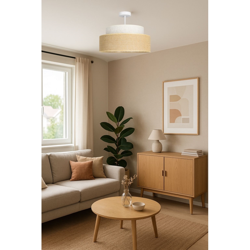 Loftlampe BOHO 1xE27/60W/230V cremefarvet/beige