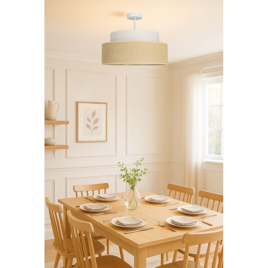 Loftlampe BOHO 1xE27/60W/230V cremefarvet/beige