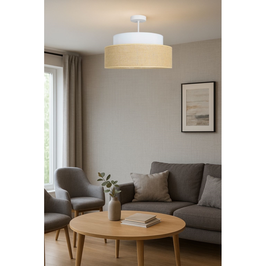 Loftlampe BOHO 1xE27/60W/230V cremefarvet/beige
