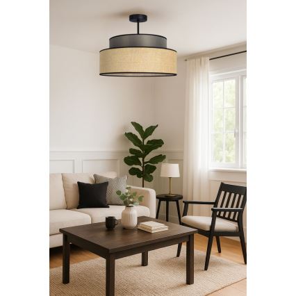 Loftlampe BOHO 1xE27/60W/230V diameter 40 cm brun/beige