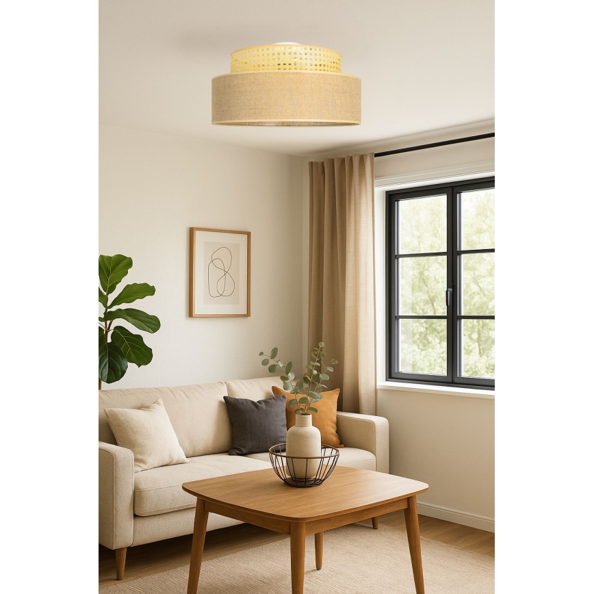 Loftlampe BOHO 1xE27/60W/230V diameter 40 cm Rattan