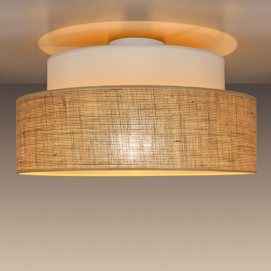 Loftlampe BOHO 1xE27/60W/230V hvid/beige