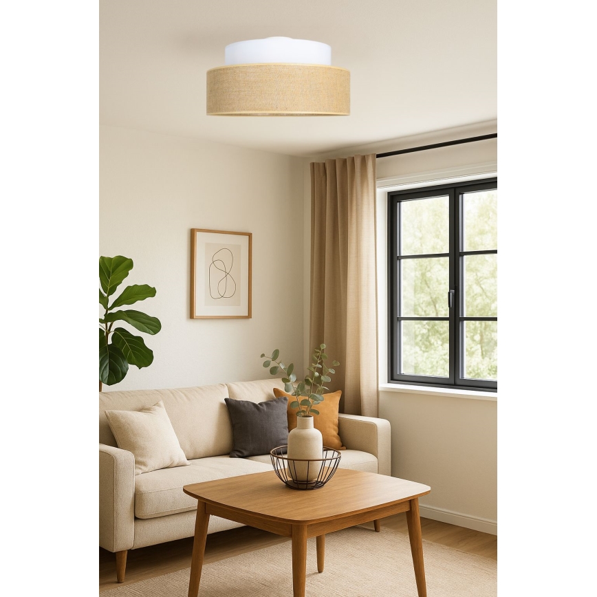 Loftlampe BOHO 1xE27/60W/230V hvid/beige