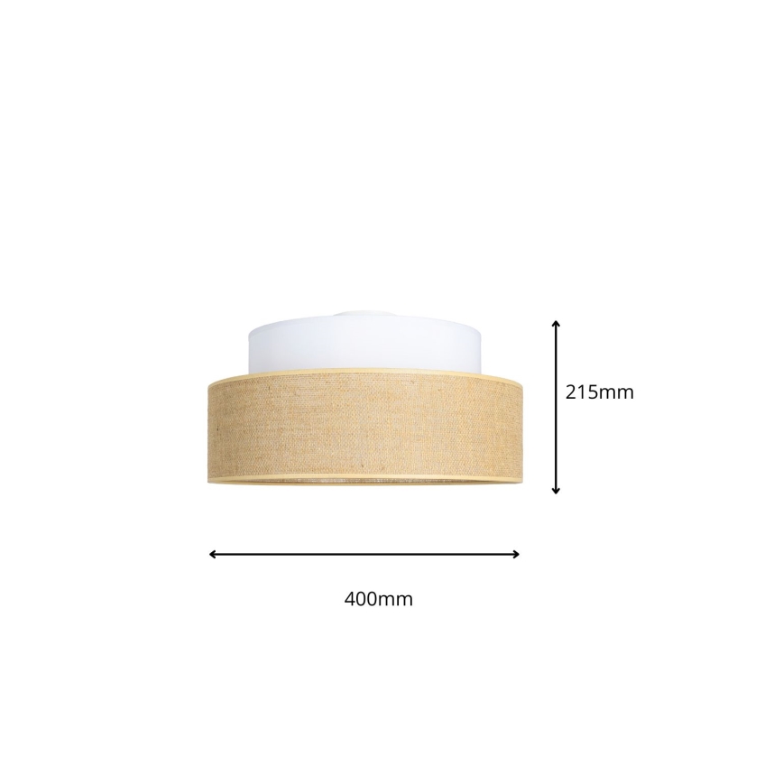 Loftlampe BOHO 1xE27/60W/230V hvid/beige