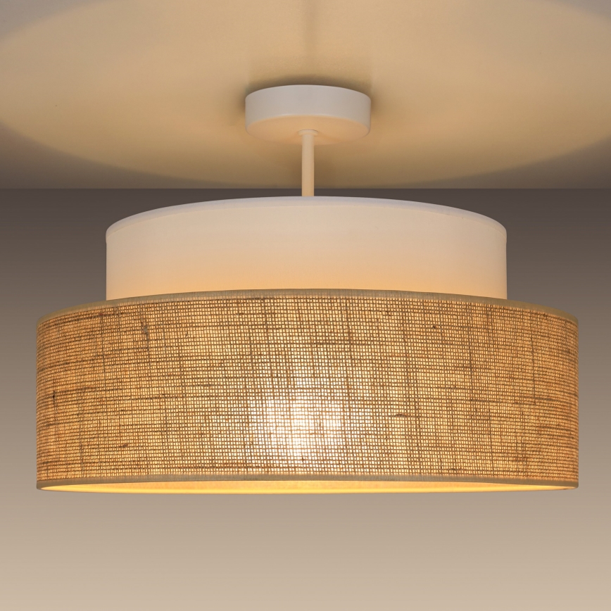 Loftlampe BOHO 1xE27/60W/230V hvid/beige