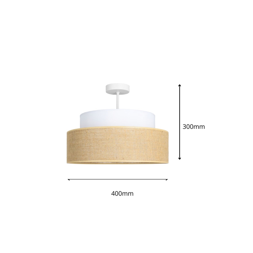 Loftlampe BOHO 1xE27/60W/230V hvid/beige