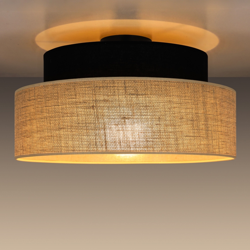 Loftlampe BOHO 1xE27/60W/230V sort/beige
