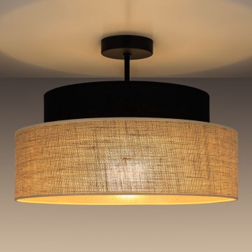 Loftlampe BOHO 1xE27/60W/230V sort/beige