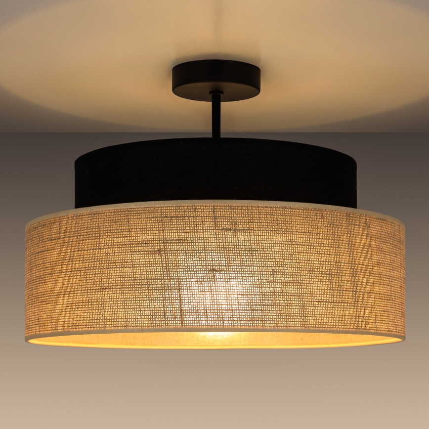 Loftlampe BOHO 1xE27/60W/230V sort/beige