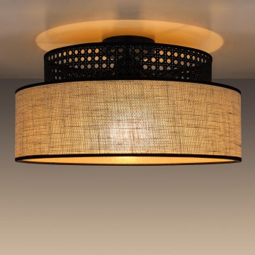 Loftlampe BOHO 1xE27/60W/230V sort/Rattan