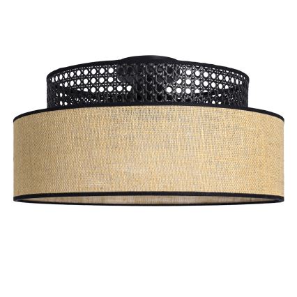 Loftlampe BOHO 1xE27/60W/230V sort/Rattan