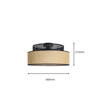 Loftlampe BOHO 1xE27/60W/230V sort/Rattan