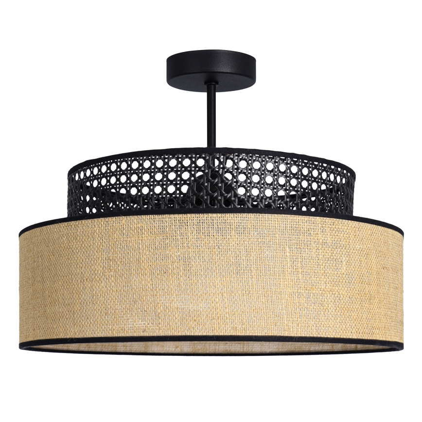 Loftlampe BOHO 1xE27/60W/230V sort/Rattan