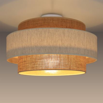 Loftlampe BOHO 1xE27/60W/230V Ø 40 cm creme/jute