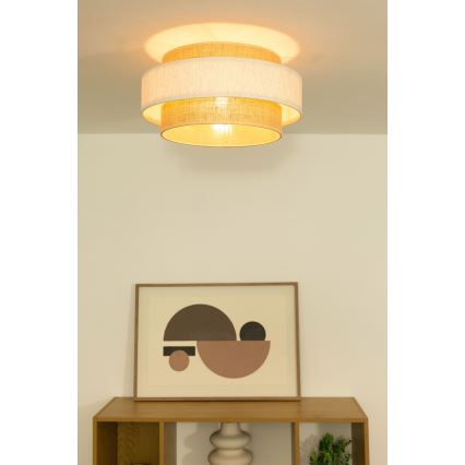 Loftlampe BOHO 1xE27/60W/230V Ø 40 cm creme/jute