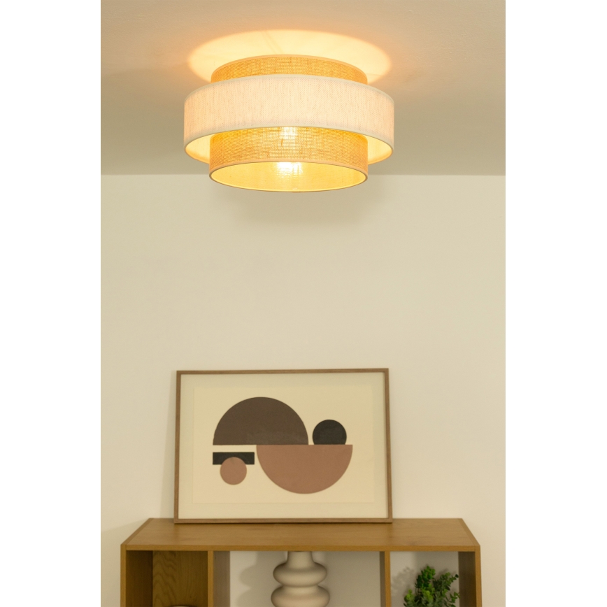 Loftlampe BOHO 1xE27/60W/230V Ø 40 cm creme/jute