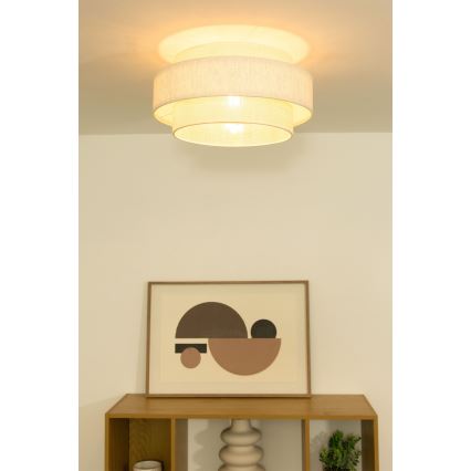 Loftlampe BOHO 1xE27/60W/230V Ø 40 cm cremefarvet/jute