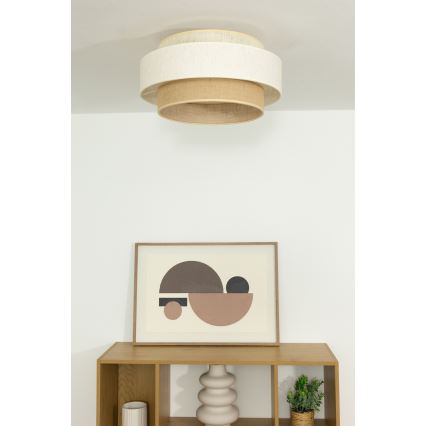 Loftlampe BOHO 1xE27/60W/230V Ø 40 cm hvid/jute