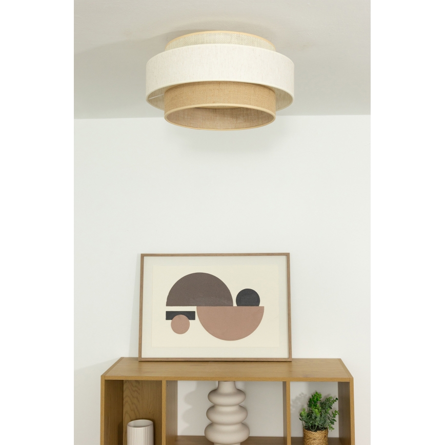 Loftlampe BOHO 1xE27/60W/230V Ø 40 cm hvid/jute