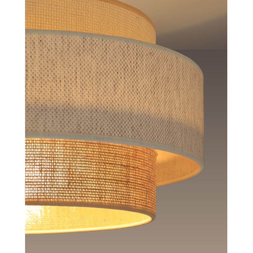 Loftlampe BOHO 1xE27/60W/230V Ø 40 cm hvid/jute