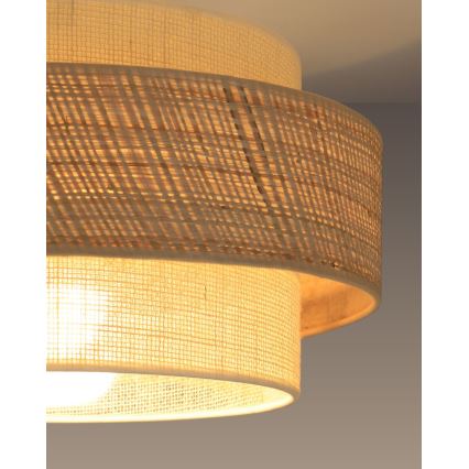 Loftlampe BOHO 1xE27/60W/230V Ø 40 cm jute/cremefarvet
