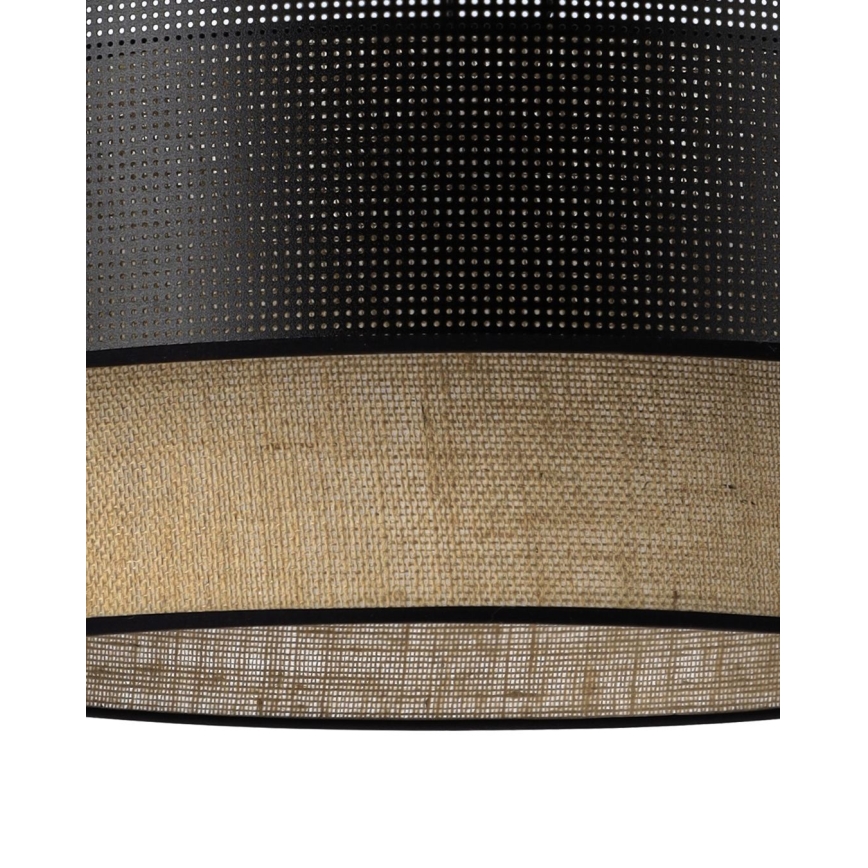 Loftlampe BORHO 1xE27/60W/230V Ø 50 cm sort/jute