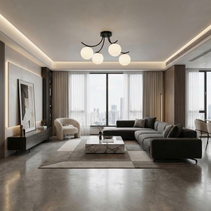 Loftlampe BOSTON 4xE14/10W/230V sort