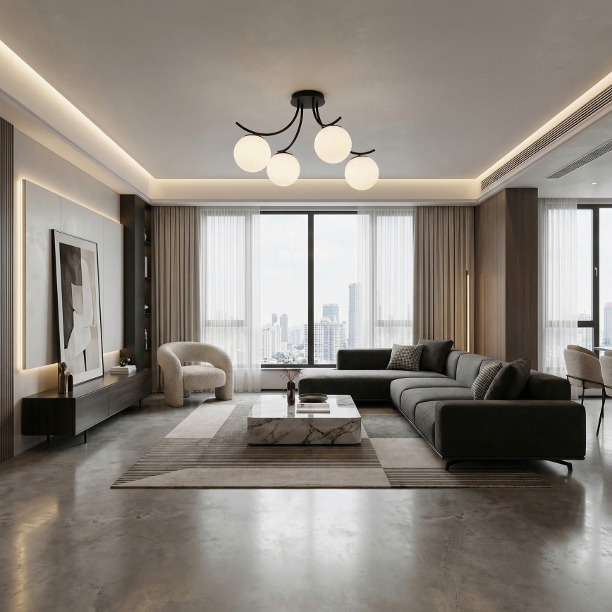 Loftlampe BOSTON 4xE14/10W/230V sort