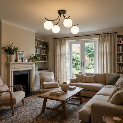 Loftlampe BOSTON 4xE14/10W/230V sort